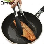ERMAKOVA Silicone BBQ Grilling Tong Salad Bread Serving Tong Non-Stick Kitchen Barbecue Grilling Cooking Tong with Joint Lock