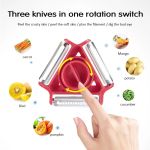 Rotatable 3 In 1 Kitchen Gadget Potato Cucumber Peeler Shredder Slicer Vegetable Fruit Chopper Grater Cutter Cocina Accessories