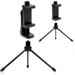 1/4 threaded hole Universal Tripod Mount Cell Phone Clip Holder 360 Rotation Tripod Stand for iPhone Xplus Samsung Xiaomi Huawei