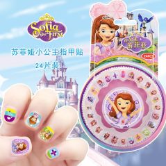 24 Each a box Disney frozen 2 Children's Nail Stickers toy Elsa and Anna Sofia Princess toy nail Decoration fake nails girl gift