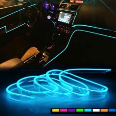 JURUS 1M/2M/3Meter/5M LED Car Interior Lights Decoration Ambient Light For Car 12V Flexible Neon EL Wire Rope Indoor Accessories
