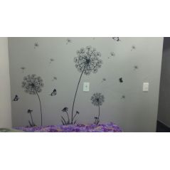 1 PCS Butterfly Flying in Dandelion Bedroom Living Room Decoration Stickers PVC Wall Stickers Home Decor Backdrop