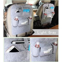 1pc Universal Car Back Seat Storage Bag Organizer Trunk Elastic Felt Storage Bag 6 Pockets Organizer Hanging Car Accessories