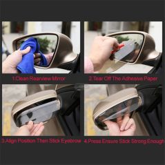 2Pcs Universal Rearview Mirror Rain Eyebrow PVC Auto Mirror Rain Shield Shade Cover Protector Guard PVC Rainproof Blade New 2020