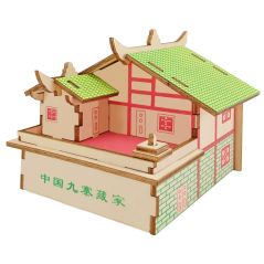 3D Wooden Puzzle Toys Jigsaw Architecture House DIY Manual Assembly Kit Kids Learning Educational Wooden Toys for Children