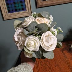 5pcs Artificial Plants Green Eucalyptus Leaves DIY Bridal Bouquet Fake Flowers For Home Garden Party Wedding Flower Decorations