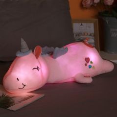 60CM Cute Glowing LED Night Light Unicorn Animal Plush Toys Lovely Luminous Pillow Stuffed Doll For Children Kids Brithday Gifts