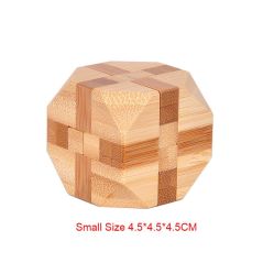 9PCS/SET Design IQ Brain Teaser Kong Ming Lock 3D Wooden Interlocking Burr Puzzles Game Toy Bamboo Small Size For Adults Kids