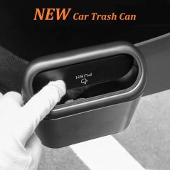 Car Trash Can Interior Organizer Storage Box Car Garbage Bag Press Sealed Trash Can Auto Storage Bin Accessories