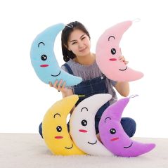Moon Pillow Plush Toys Cute Luminous Toy Led Light Glow In Dark Doll for Children Kids YYT219
