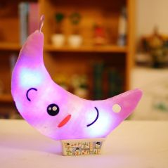 Moon Pillow Plush Toys Cute Luminous Toy Led Light Glow In Dark Doll for Children Kids YYT219