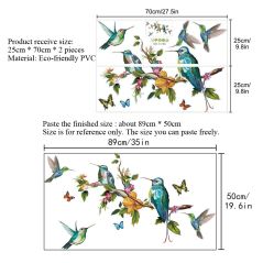 Multicolor Butterflies and birds flying Wall Sticker Living room bedroom decorations wallpaper Mural Removable stickers