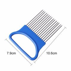 Stainless Steel Onion Needle Onion Fork Vegetables Fruit Slicer Tomato Cutter Cutting Safe Aid Holder Kitchen Accessories Tools