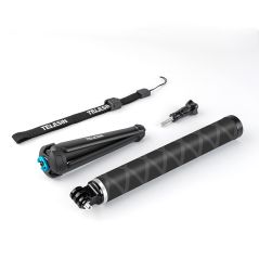 TELESIN 90cm Carbon Fiber Lightest Selfie Stick Aluminium Alloy Tripod For GoPro Hero 9 5 6 7 8 For DJI Osmo Action Camera Ac