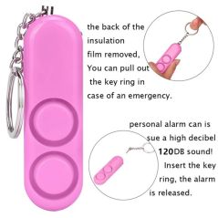 120dB Self Defense Anti-rape Device Dual Speakers Loud Alarm Alert Attack Panic Safety Personal Security Keychain Bag Pendant