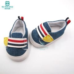 7cm shoes for doll fit 43 cm baby new born doll and american doll Pink sneakers