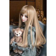 BJD SD doll flaxen brown High-temperature wire hair wigs 1/3 1/4 1/6 BJD European style ribbon short curly hair