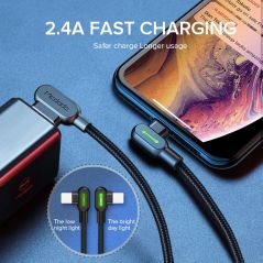 MCDODO 3m 2.4A USB Cable LED Fast Charging Mobile Phone Charger Data Cord For iPhone 12 mini 11 Pro Max Xs Xr X 8 7 6s 6 Plus SE
