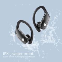 NVAHVA Bluetooth Headphones True Wireless Earbuds Ear Hook Sports Headsets TWS Bass Gaming Earphones with Mic IPX5 Waterproof