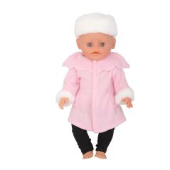 Pink Reborn Baby Dolls Clothes Winter Hat  Jacket Trousers Set Fit For 18 inch American Dolls And 43cm Baby Doll Girl Gift