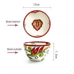Bohemian Hand-painted Ceramic Salad Bowl Rice Ramen Bowl Soup Bowls Fruit Home Breakfast Cereal Household Kitchen Tableware