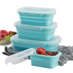 Silicone Folding Bento Box Collapsible Portable Lunch Box for Food Dinnerware Food Container Bowl For Children Adult