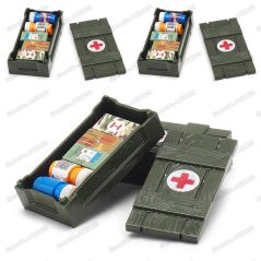WW2 battlefield Building Blocks first aid Supply box DIY military Special police city series with Figures Moc Christmas gift toy