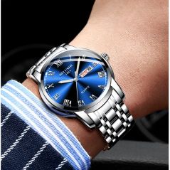 BELUSHI Fashion Ultra Thin Mens Watches Top Brand Luxury Quartz Watch Men Steel Mesh Waterproof Wrist Watch Relogio Masculino