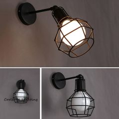 Retro Wall Lamp Vintage Industrial Iron Art Wall Light Bedside Lamp Living Room Wall Sconce LED E27 Indoor Wall Light Fixture