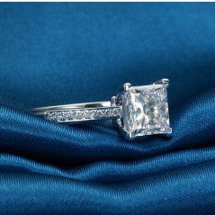 CC Jewelry Fashion Sterling 925 Silver Rings For Women Jewelry Simple Design Square Bridal Wedding Engagement Ring Bijoux CC631