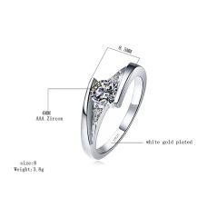 Cute Female Small Round Zircon Stone Ring Vintage Silver Color Wedding Jewelry Promise Crystal Engagement Rings For Women
