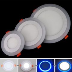 Double Color LED Ceiling Light 6W 9W 16W 24W Recessed Ceiling Lamp Round Square Panel Spot Light AC85-265V Indoor LED Bulb