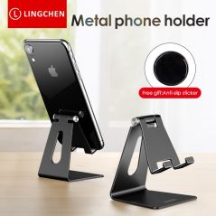 LINGCHEN Phone Holder Stand for iPhone 11 Xiaomi mi 9 Metal Phone Holder Foldable Mobile Phone Stand Desk For iPhone 7 8 X XS