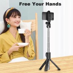 Universal Bluetooth Selfie Stick Tripod for iPhone 12 Samsung Xiaomi Huawei Monopod Selfie Shutter