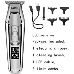 Kemei Electric Hair Clipper Professional hair trimmer For Men Beard shaver LCD 0mm Barber Hair Cutting Machine chargeable Razor
