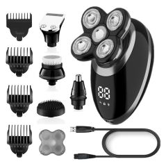 wet dry electric shaver for men beard hair trimmer electric razor rechargeable bald shaving machine LCD display grooming kit