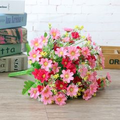 1 Bunch 28 Head Cineraria Artificial Flower Bouquet Home Office Decor silk daisy artificial decorative indoor outdoor A12150