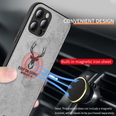 Fashion Built-in Magnet Shockproof Silicone Soft TPU Cloth Deer Phone Case For Apple iPhone 12 MINI 11 Pro MAX Back Cover Fundas