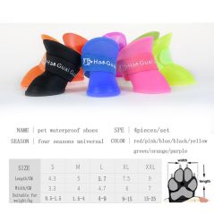 Pet Dog Rainshoes Waterproof Silicone Dog Shoes Anti-skid Boots For Small Medium Large Dogs Cats Rainy Days Appear Pet Supplies