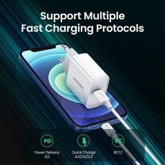 UGREEN Quick Charge 4.0 3.0 QC PD Charger 20W QC4.0 QC3.0 USB Type C Fast Charger for iPhone 12 X Xs 8 Xiaomi Phone PD Charger