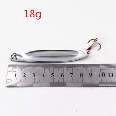 1 PCS 5g-21g Metal Silver Sequins Fishing Lures Spoon Lure Hard Baits With Feather Bass Sea Lures Spinner Wobbles Fishing Tackle