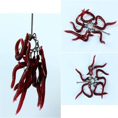 20/50PCS Fishing Lures Lifelike Fishy Smell Red Soft Lures Simulation Earthworm Luminous Worms Artificial Fishing Lure