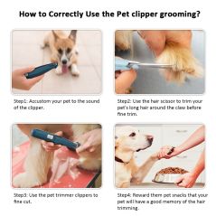 Dog Grooming Clippers Cordless Cat and Small Dogs Clipper Low Noise Electric Pet Trimmer for Trimming The Hair Around Paws
