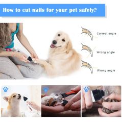 Dog Nail clipper for dogs nail clippers pet grinder short unhas gato for cats Nail Clipper USB Animal Grooming Trimmer Low Noise