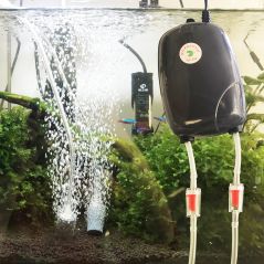 NICREW Aquarium Air Pump Fish Tank Mini Compressor Single Double Outlet with Check Valve Tube Aquatic Accessories 220V 3W 5W