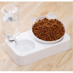 Pet cat Bowl Automatic water Feeder Dog Cat Food Bowl Water Dispenser Double Bowl Drinking Raised Stand Dish Bowls Pet supply