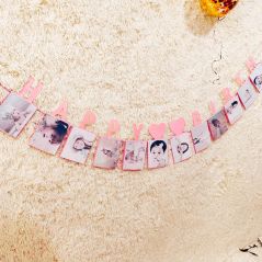 Happy Birthday Photo Frame Banner for Family First Party Decoration Kids Baby Boy Girl My 1st One Year Supplies 12 Month