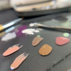 1 set Acrylic Transparent Makeup Palette Polish Gel Watercolor Oil Painting Mixer with Spatula Nail Art Salon Maicure Tools
