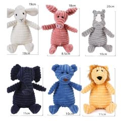 Corduroy Pet Puppy Chew Squeaky Plush Sound Animal Toy Dog Molar Bite Resistant Cleaning Teeth Dog Toy Squeaking Pets Accessorie