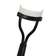 New Black Pink Eyelash Curler Metal Eyelash Brush Comb Portable Lash Separator Foldable Mascara Curl Beauty Makeup Cosmetic Tool